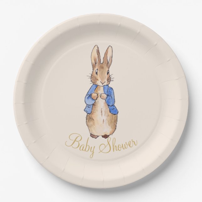 Peter the Rabbit Baby Shower Paper Plate (Front)