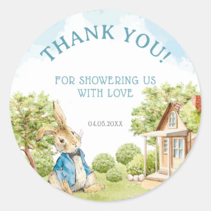 Peter The Rabbit Baby Shower Thank You Favour Classic Round Sticker