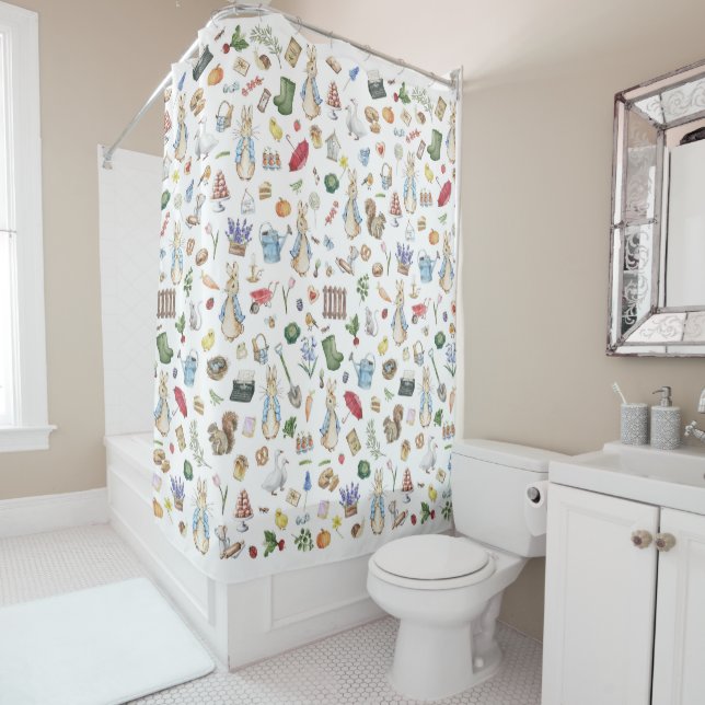 Peter the Rabbit Beatrix Potter Shower Curtain (In Situ)
