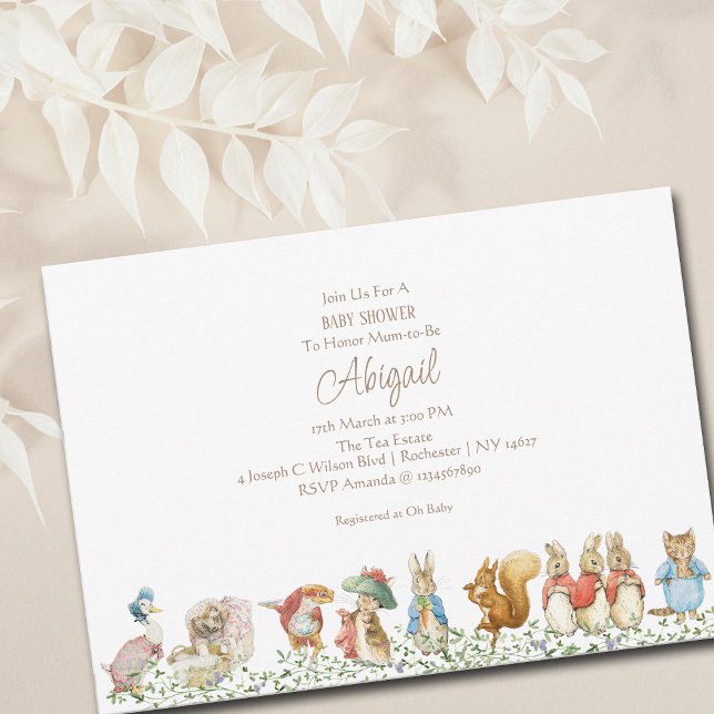 Peter the Rabbit Beatrix Woodland Baby Shower Invitation (Creator Uploaded)