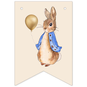 Peter the Rabbit Beige Background  Bunting