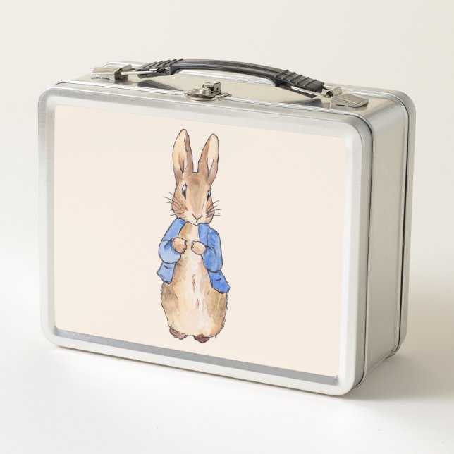 Peter the Rabbit Beige Background   Metal Lunch Box (Front)
