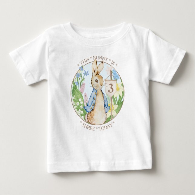 "Peter the Rabbit Birthday Boy" Baby T-Shirt (Front)