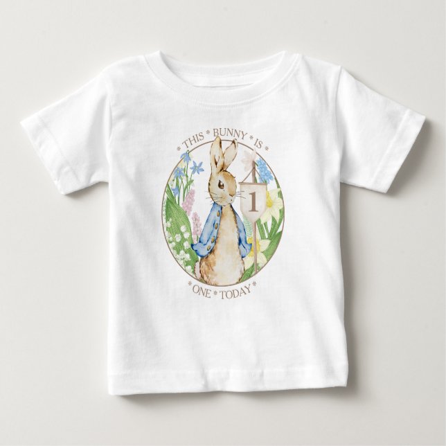 "Peter the Rabbit Birthday Boy" Baby T-Shirt (Front)
