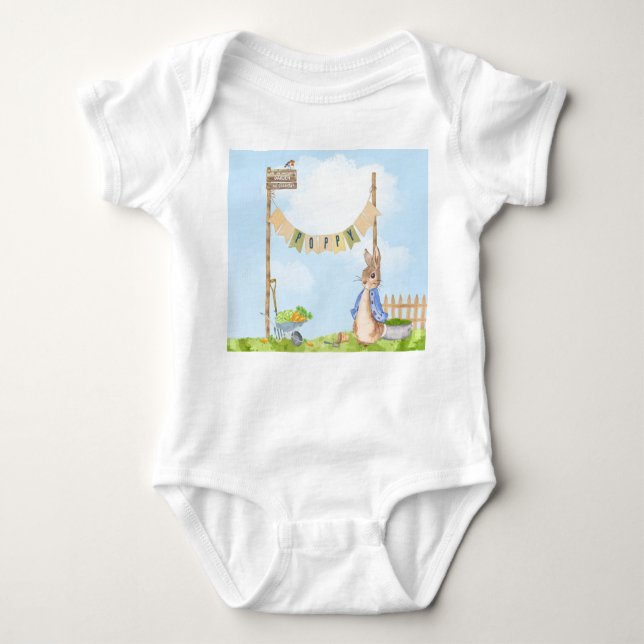 Peter the Rabbit Birthday Garden Party  Baby Bodysuit (Front)