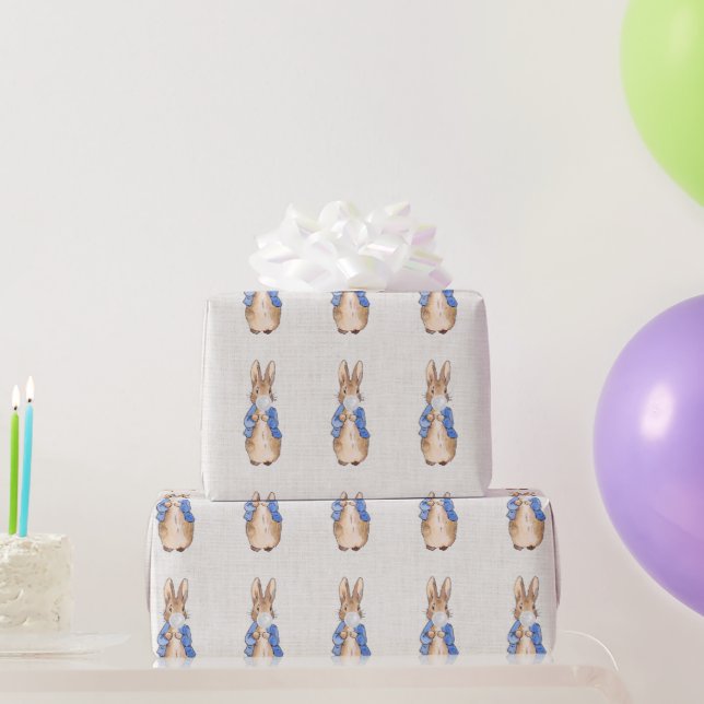 Peter the Rabbit Blowing a White Bubble gum   Wrapping Paper (Party Gifts)