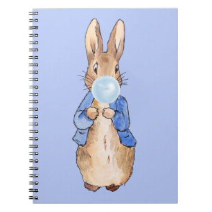 Peter the Rabbit Blowing Blue Bubble gum  Notebook