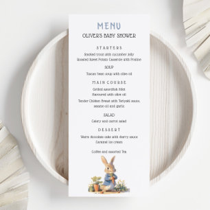 Peter The Rabbit Blue Baby Shower Menu