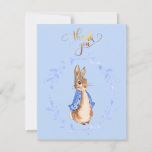 Peter the Rabbit Blue Wreath Gold Thank you text