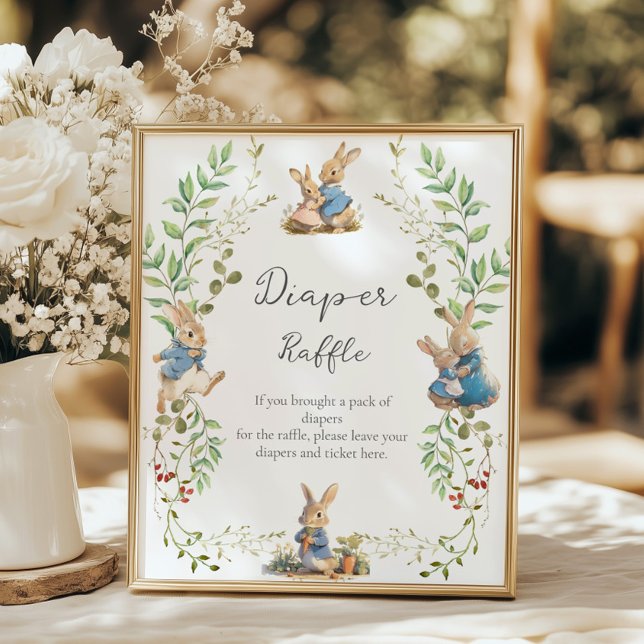 Peter the Rabbit Botanical Diaper Raffle  Poster (Creator Uploaded)