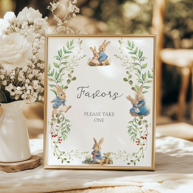 Peter the Rabbit Botanical Gender Reveal Favours  Poster (Creator Uploaded)