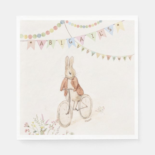 Peter the Rabbit Bunny Gender Neutral Baby Shower Napkin (Front)