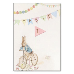 Peter the Rabbit Bunny Gender Neutral Baby Shower Table Number