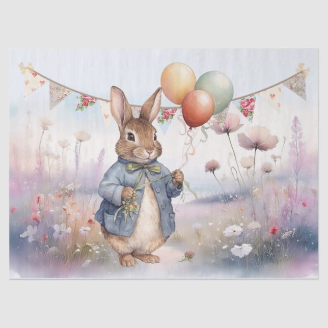 Peter the rabbit buntings & balloons tissue paper (Front)