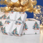 Peter the Rabbit Celebrates Christmas  Wrapping Paper<br><div class="desc">Peter the Rabbit wearing a Santa hat celebrating Christmas with Mr. Snowman and friends.   "Merry Christmas" greeting in red.</div>