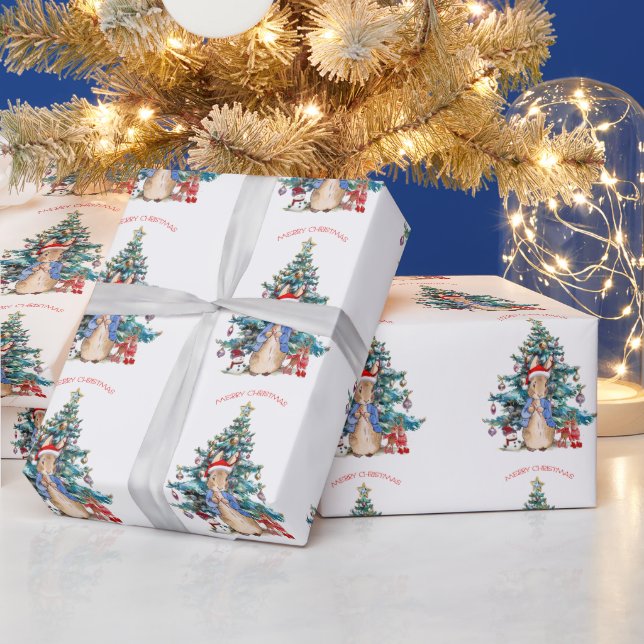 Peter the Rabbit Celebrates Christmas  Wrapping Paper (Holidays)