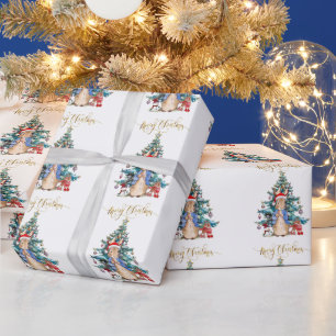 Peter the Rabbit Celebrates Christmas  Wrapping Paper