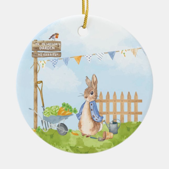Peter the Rabbit Ceramic Ornament (Front)
