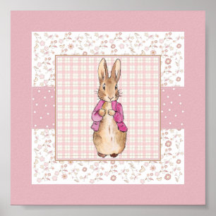 Peter the Rabbit Check & Floral pattern Poster