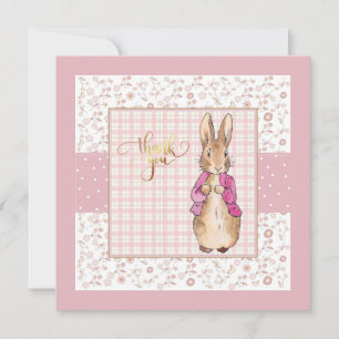Peter the Rabbit Check & Floral pattern Thank You Card