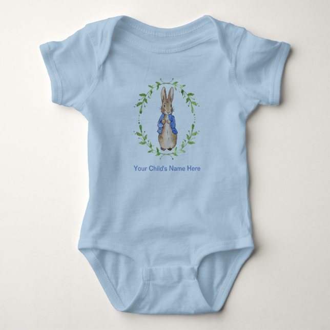 Peter the Rabbit Child's Name Personalisation  Baby Bodysuit (Front)