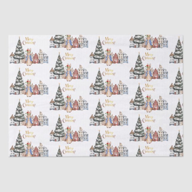 Peter the Rabbit Christmas Shopping Tissue Paper (Front)