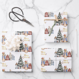 Peter the Rabbit Christmas Shopping Wrapping Paper Sheet