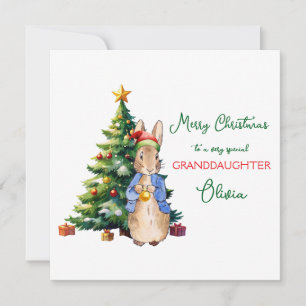 Peter the Rabbit Christmas tree Holiday Card