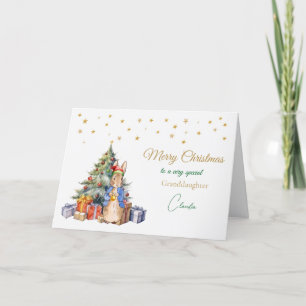 Peter the Rabbit Christmas tree Merry Christmas Holiday Card