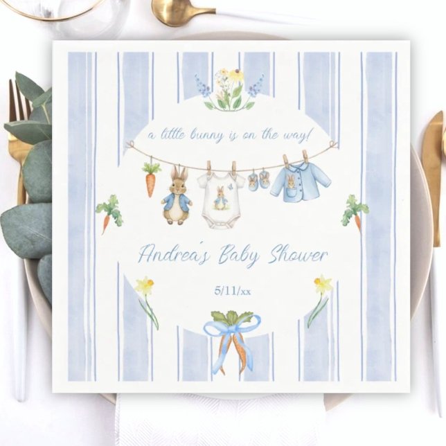 Peter the Rabbit Clothesline Baby Shower  Napkin (Creator Uploaded)