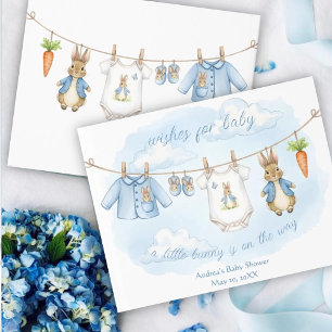 Peter the Rabbit Cute Clothesline Baby Shower Guest Book