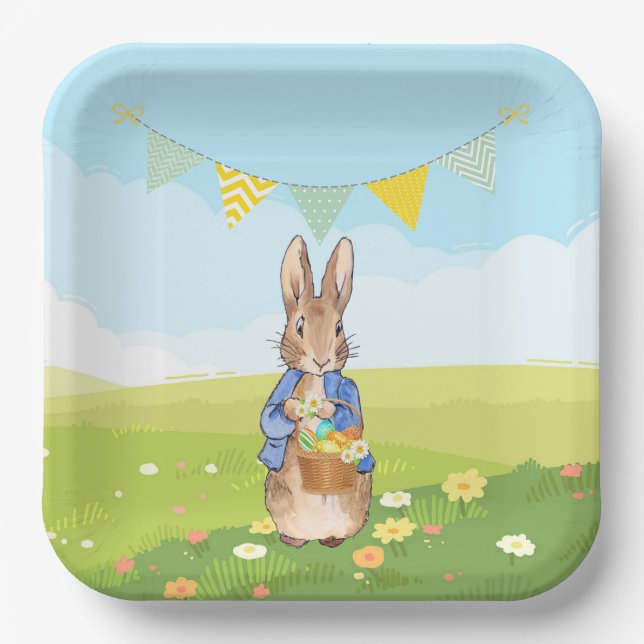 Peter the Rabbit Easter Bunny Rabbit Paper Plate (Front)