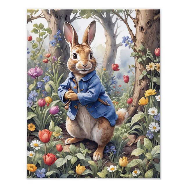 Peter the rabbit enchanted forest photo print (Front)