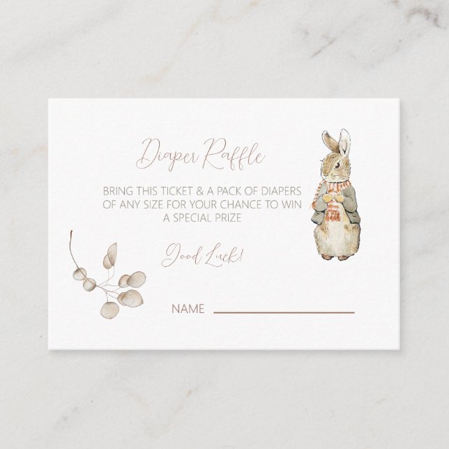 Peter the Rabbit Fall Autumn Winter Baby Shower Enclosure Card (Front)