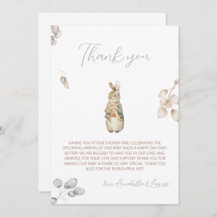 Peter the Rabbit Fall Autumn Winter Baby Shower Thank You Card