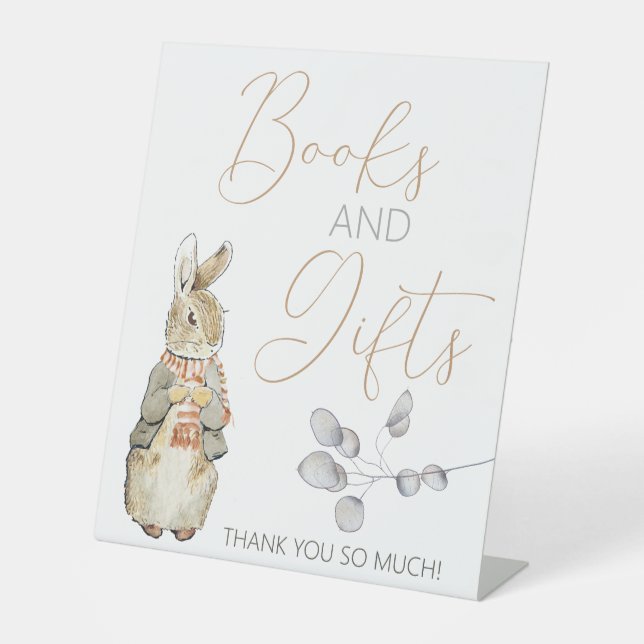 Peter the Rabbit Fall Autumn Winter Books Gifts Pedestal Sign (Front)