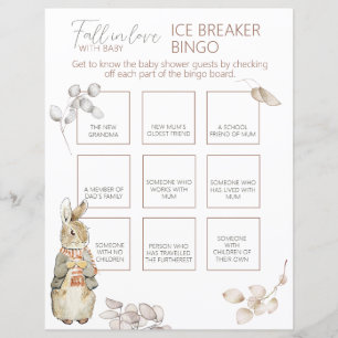 Peter the Rabbit Fall Baby Ice Breaker Bingo Game