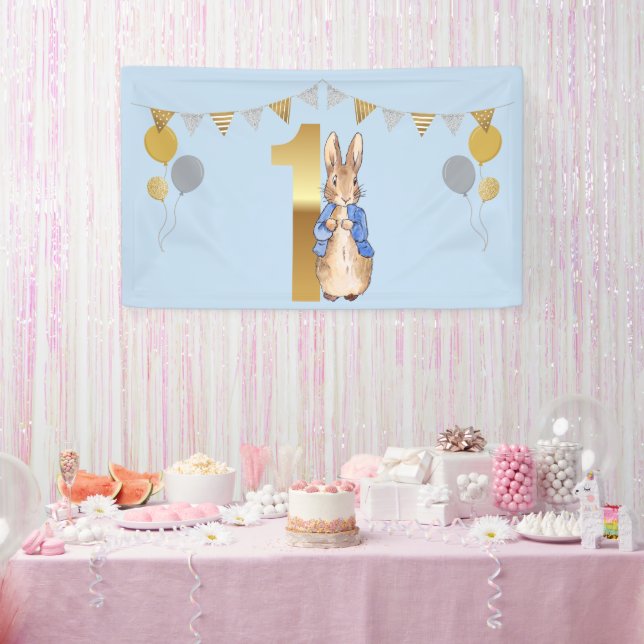 Peter the Rabbit First Birthday Banner (Party)