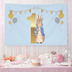 Peter the Rabbit First Birthday Banner