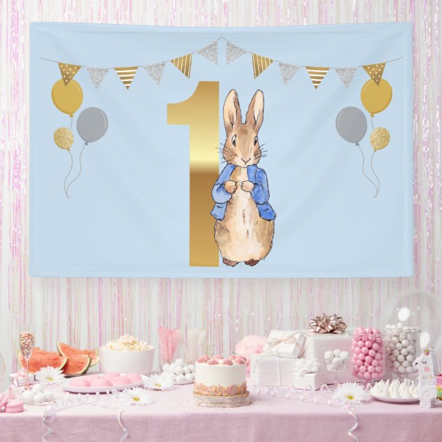 Peter the Rabbit First Birthday Banner (Party)