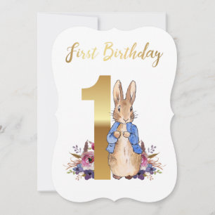 Peter the Rabbit First Birthday Card