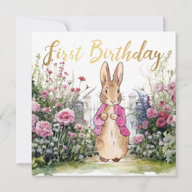 Peter the rabbit First birthday Card (Front)