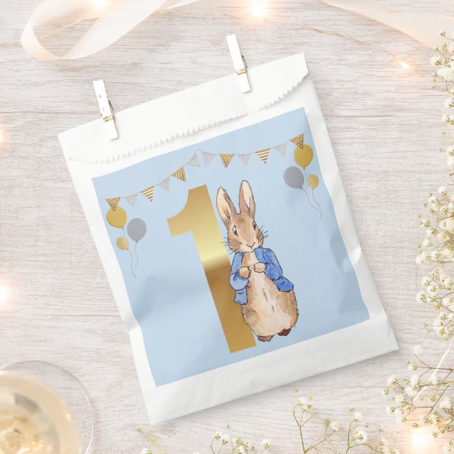 Peter the Rabbit First Birthday Favour Bag (Clipped)