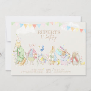 Peter the Rabbit First Birthday Invitation