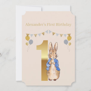 Peter the Rabbit First Birthday Invitation