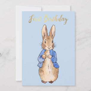 Peter the Rabbit First birthday Invitation
