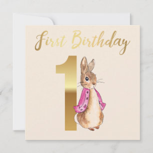 Peter the Rabbit First Birthday Invitation