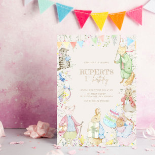 Peter the Rabbit First Birthday Invitation