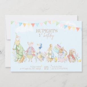 Peter the Rabbit First Birthday Invitation