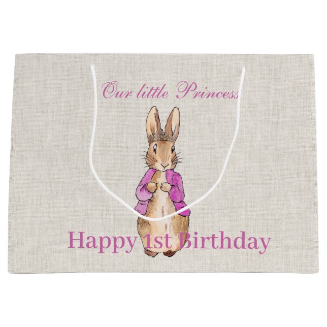 Peter the rabbit First birthday Large Gift Bag (Front)